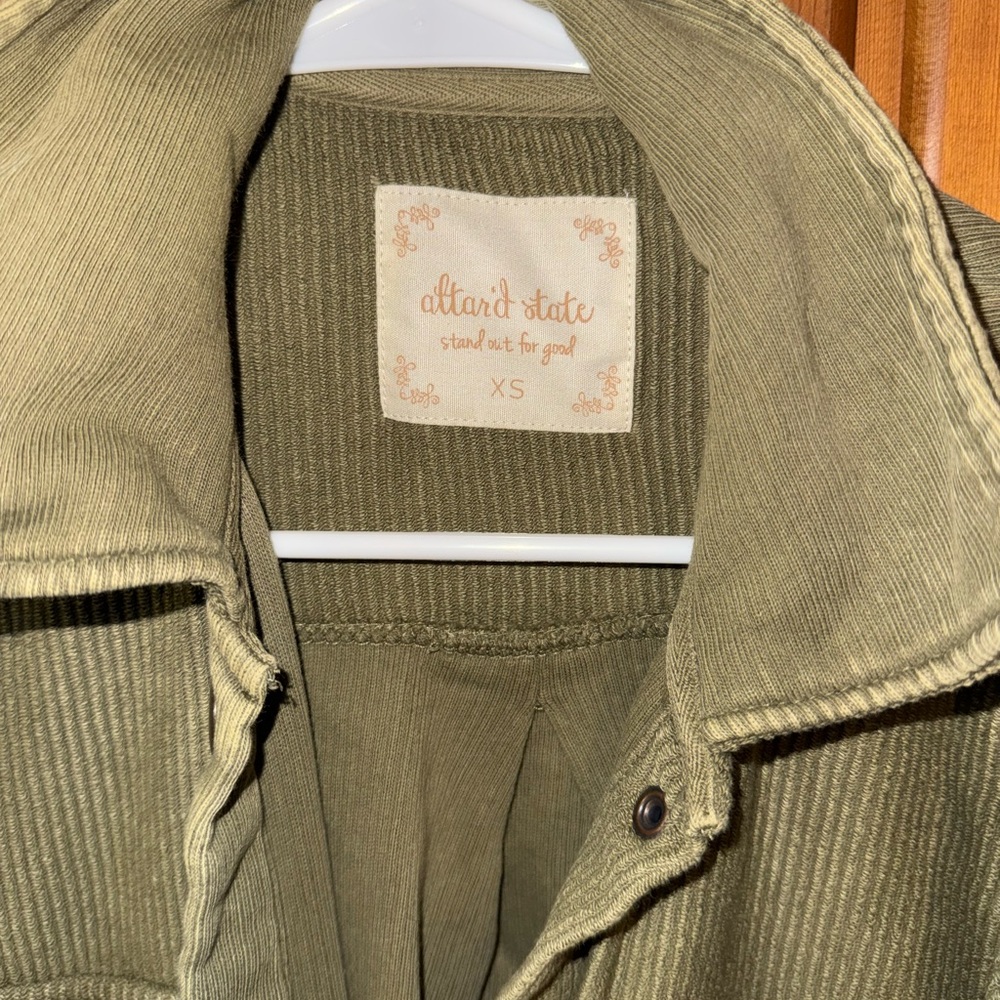 Altar'd State green Corduroy Military Jacket - Picture 2 of 3